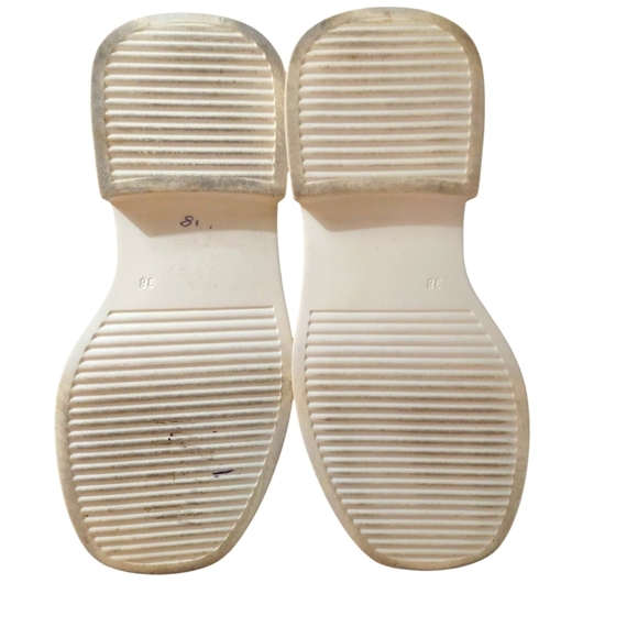 Steve Madden Chunky Cream Platform Leather Loafers Lug Sole Flats Size 7.5 - Picture 9 of 13